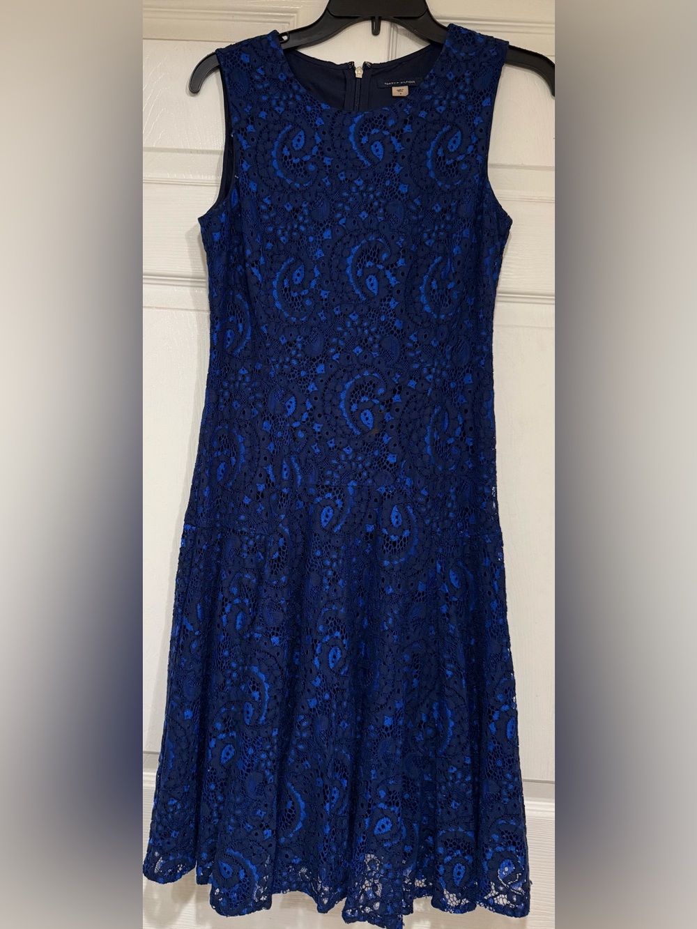 Tommy Hilfiger in Blue Lace Fit & Flare Dress